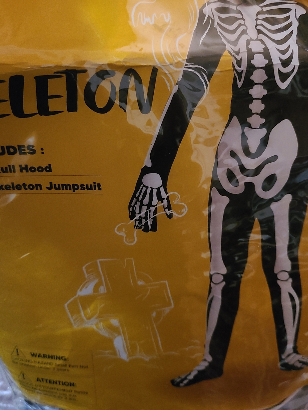 Kids Black Skeleton Jumpsuit Costume - Classic Skull Design